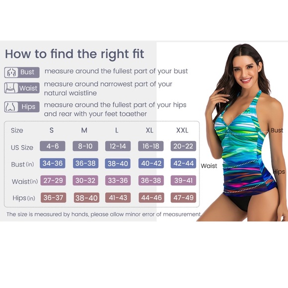 Multicolor Halter Top Tankini Swimsuit Set - Picture 3 of 13